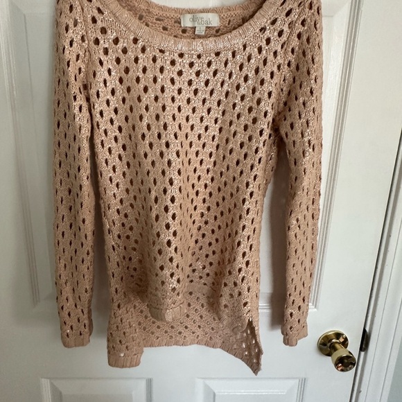 Olive & Oak Women's Beige Open-Knit Sweater - Picture 5 of 5